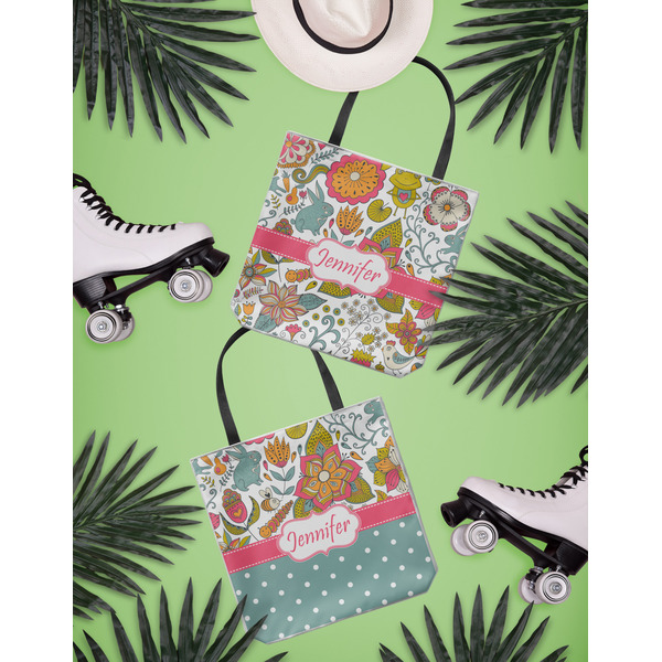 Wild Garden Canvas Tote Lifestyle Front and Back- 13x13