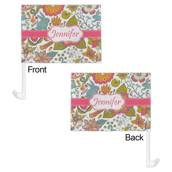 Wild Garden Car Flag - 11" x 8" - Front & Back View