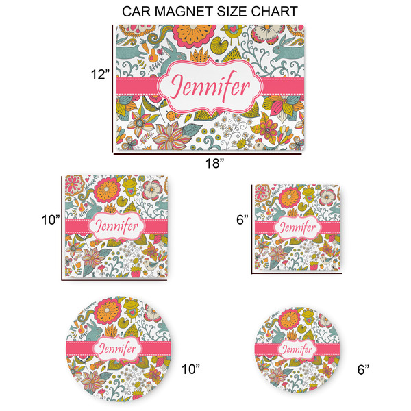 Wild Garden Car Magnets - SIZE CHART