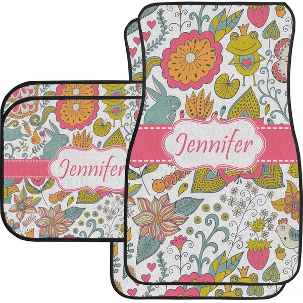Custom Wild Garden Car Floor Mats Set - 2 Front & 2 Back (Personalized)