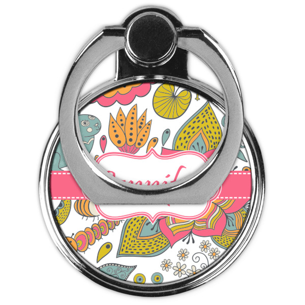 Wild Garden Cell Phone Ring Stand & Holder - Front (Collapsed)