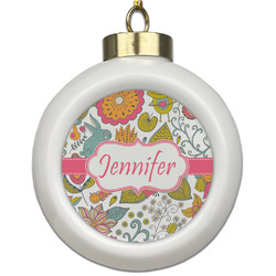 Wild Garden Ceramic Ball Ornament (Personalized)