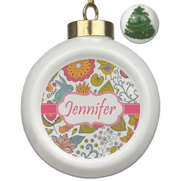 Custom Wild Garden Ceramic Ball Ornament - Christmas Tree (Personalized)