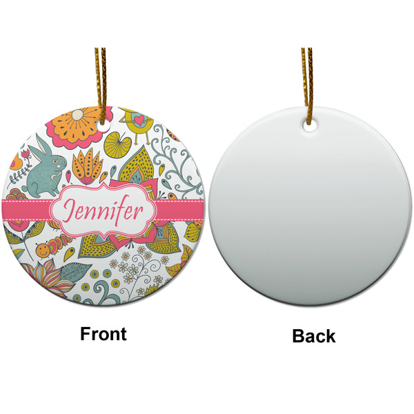 Wild Garden Ceramic Flat Ornament - Circle Front & Back (APPROVAL)