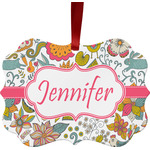 Wild Garden Metal Frame Ornament - Double Sided w/ Name or Text