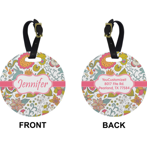 Wild Garden Circle Luggage Tag (Front + Back)