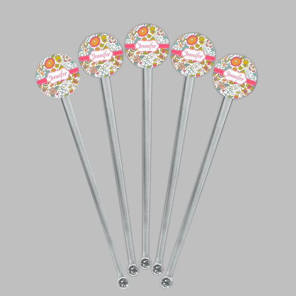 Wild Garden Clear Plastic 7" Stir Stick - Round - Fan View