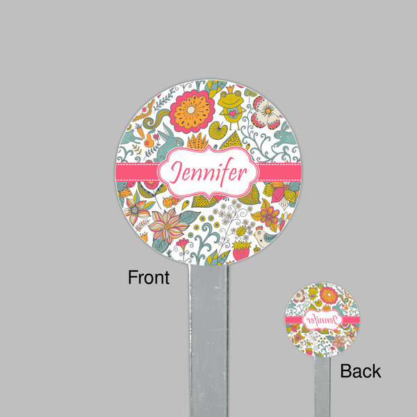 Wild Garden Clear Plastic 7" Stir Stick - Round - Front & Back