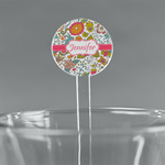 Wild Garden 5.5" Round Plastic Stir Sticks - Clear (Personalized)