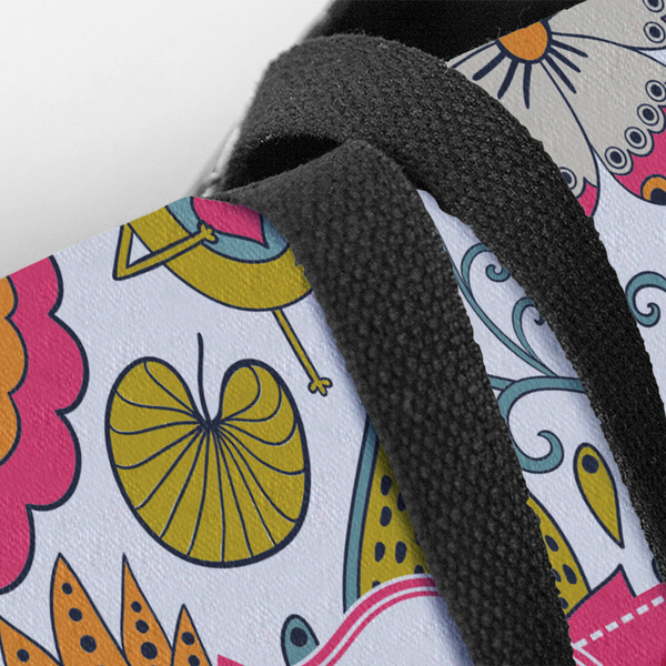 Wild Garden Closeup of Tote w/Black Handles