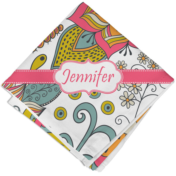 Custom Wild Garden Cloth Cocktail Napkin - Single w/ Name or Text