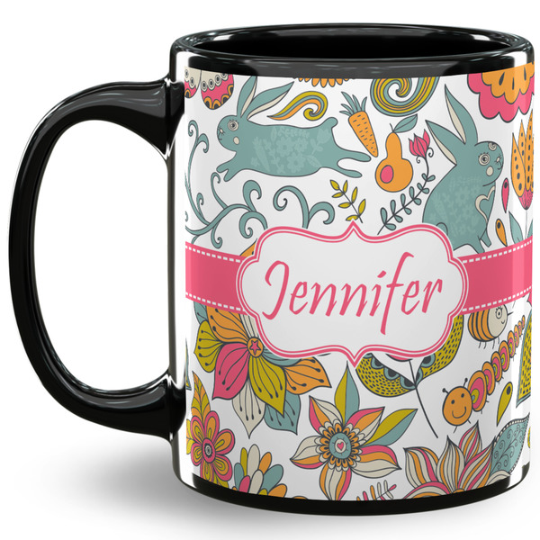 Custom Wild Garden 11 Oz Coffee Mug - Black (Personalized)