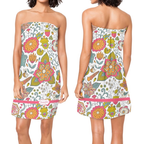 Wild Garden Custom Bath Wrap - Front & Back View