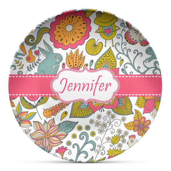 Custom Wild Garden Microwave Safe Plastic Plate - Composite Polymer (Personalized)