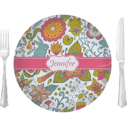 Wild Garden 10" Glass Lunch / Dinner Plates - Single or Set (Personalized)