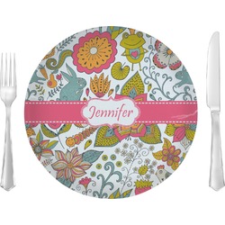 Wild Garden 10" Glass Lunch / Dinner Plates - Single or Set (Personalized)