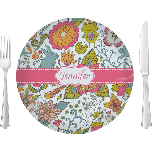 Custom Wild Garden 10" Glass Lunch / Dinner Plates - Single or Set (Personalized)
