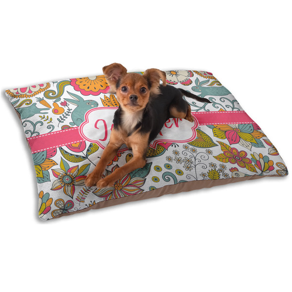 Custom Wild Garden Dog Bed - Small w/ Name or Text