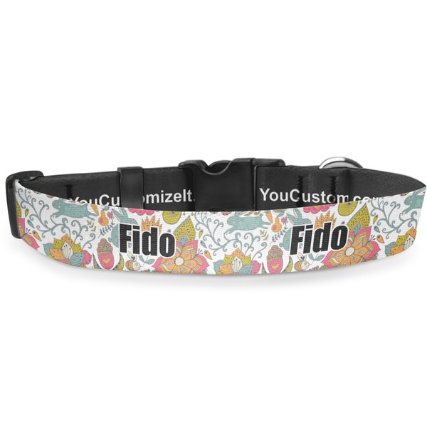 Custom Wild Garden Deluxe Dog Collar - Extra Large (16" to 27") (Personalized)