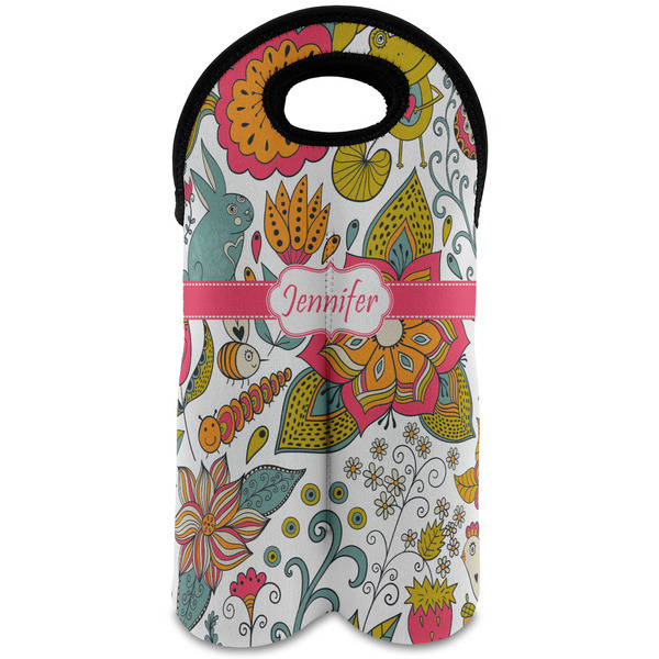 Custom Wild Garden Wine Tote Bag (2 Bottles) (Personalized)