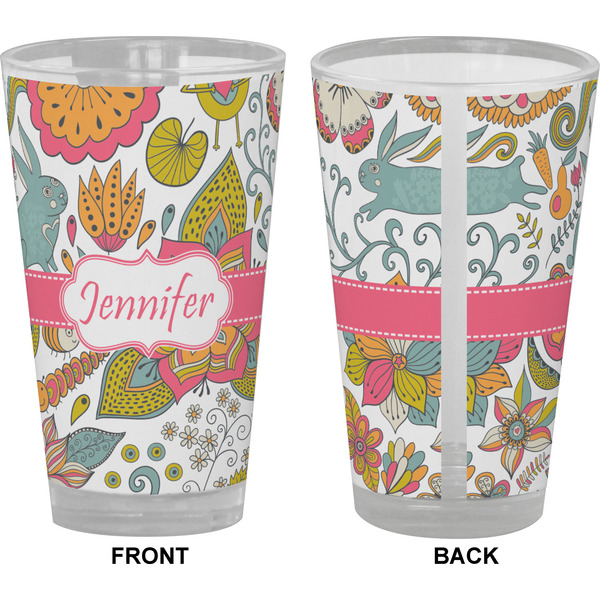Wild Garden Pint Glass - Full Color - Front & Back Views