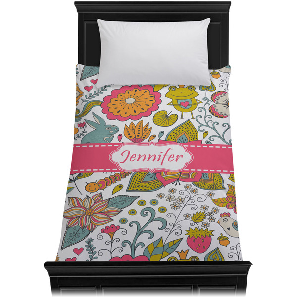Wild Garden Duvet Cover - Twin - On Bed - No Prop