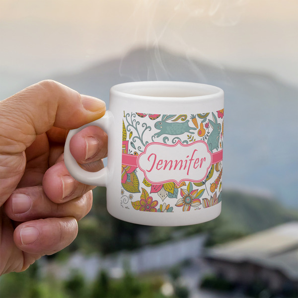 Wild Garden Espresso Cup - 3oz LIFESTYLE (new hand)