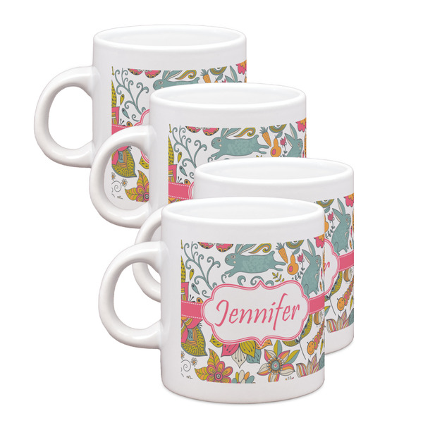 Custom Wild Garden Single Shot Espresso Cups - Set of 4 (Personalized)