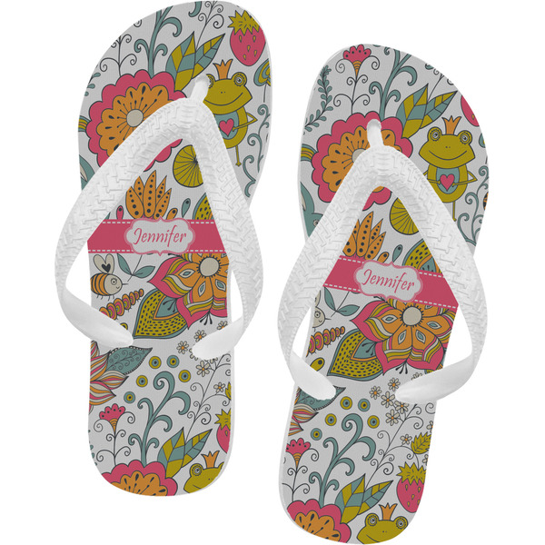 Custom Wild Garden Flip Flops - Small (Personalized)