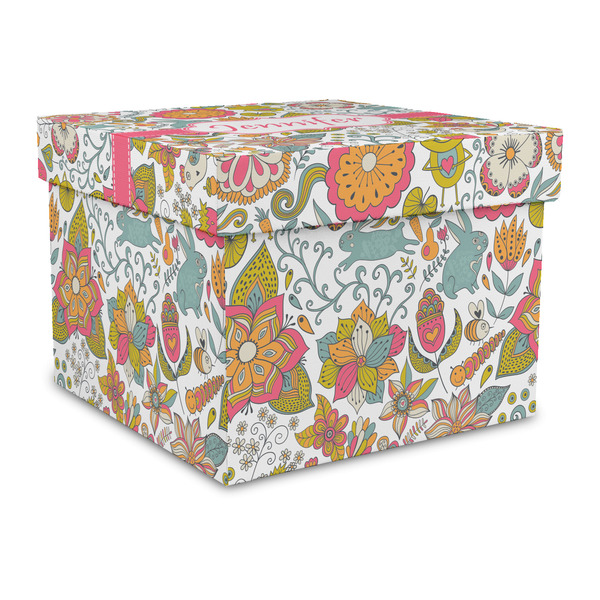 Custom Wild Garden Gift Box with Lid - Canvas Wrapped - Large (Personalized)