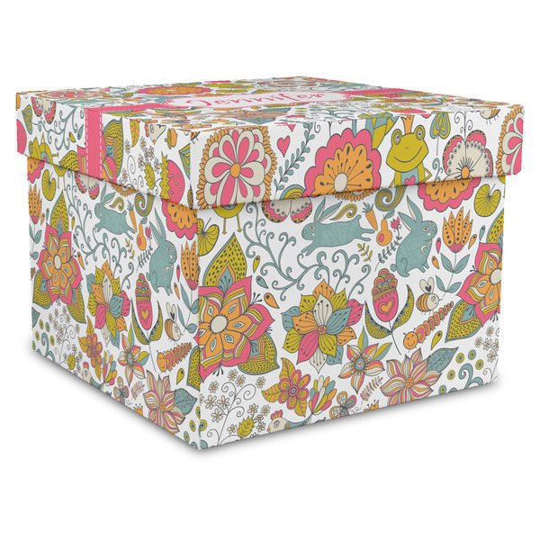 Custom Wild Garden Gift Box with Lid - Canvas Wrapped - X-Large (Personalized)