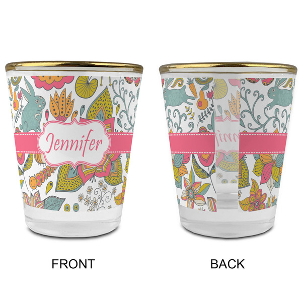 Wild Garden Glass Shot Glass - with gold rim - APPROVAL