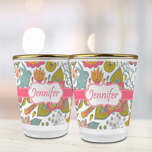 Wild Garden Glass Shot Glass - with gold rim - LIFESTYLE