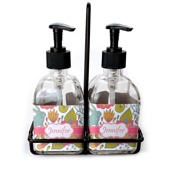 Custom Wild Garden Glass Soap & Lotion Bottle Set (Personalized)