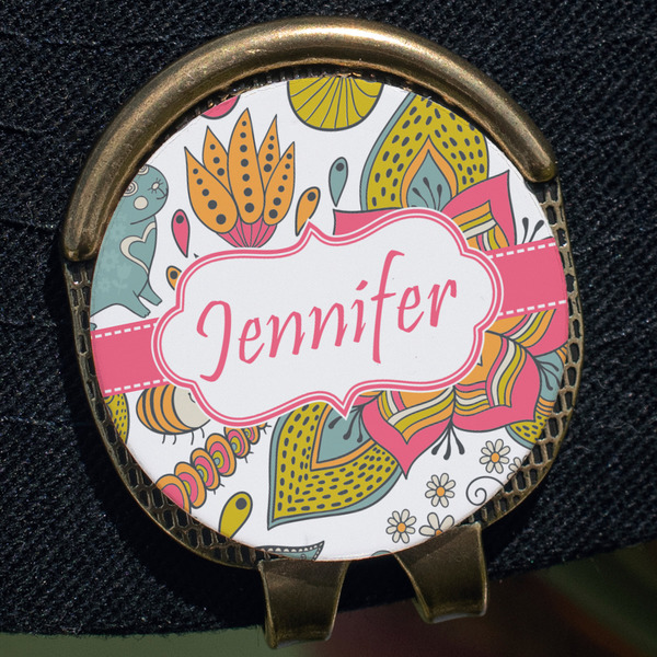 Wild Garden Golf Ball Marker Hat Clip - Gold - Close Up