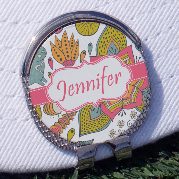 Wild Garden Golf Ball Marker Hat Clip - Silver - Front