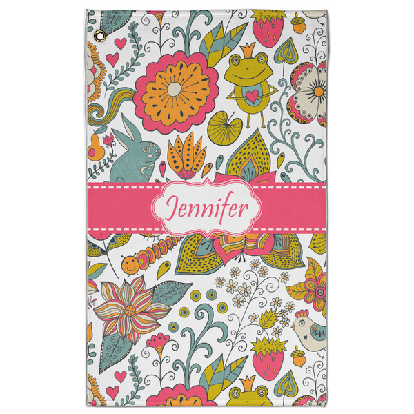 Custom Wild Garden Golf Towel - Poly-Cotton Blend - Large w/ Name or Text