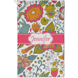Wild Garden Golf Towel - Poly-Cotton Blend - Small w/ Name or Text