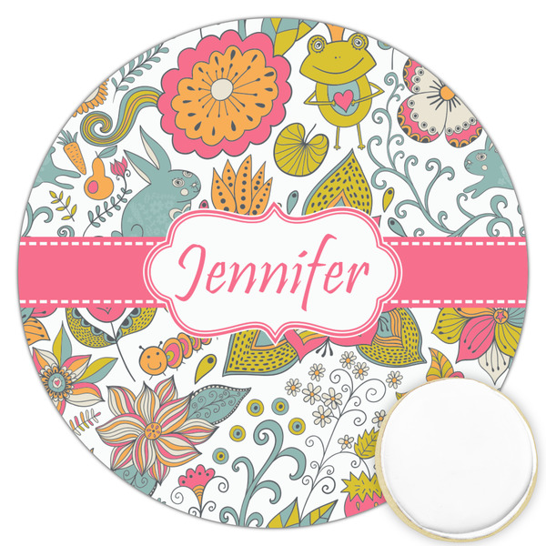 Custom Wild Garden Printed Cookie Topper - 3.25" (Personalized)