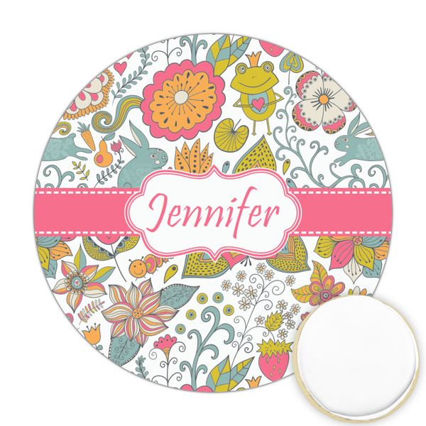 Custom Wild Garden Printed Cookie Topper - Round (Personalized)