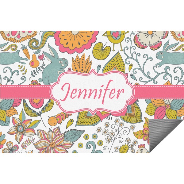 Custom Wild Garden Indoor / Outdoor Rug - 6'x8' w/ Name or Text