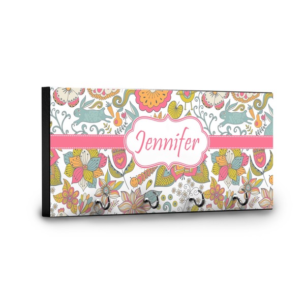 Wild Garden Key Hanger - Front View with Hooks