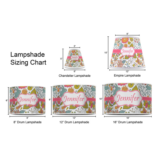 Wild Garden Lampshade Sizing Chart