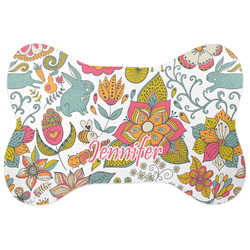 Wild Garden Bone Shaped Dog Food Mat (Personalized)