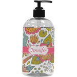 Wild Garden Plastic Soap / Lotion Dispenser (16 oz - Large - Black) (Personalized)