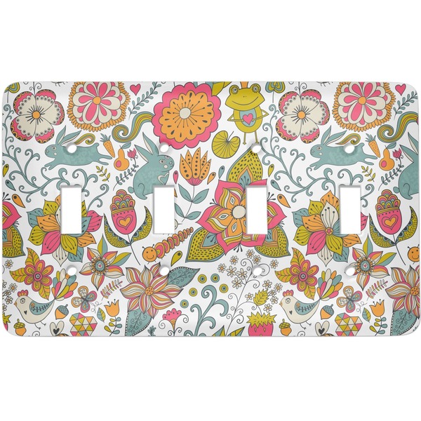 Custom Wild Garden Light Switch Cover (4 Toggle Plate)