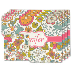 Wild Garden Linen Placemat w/ Name or Text