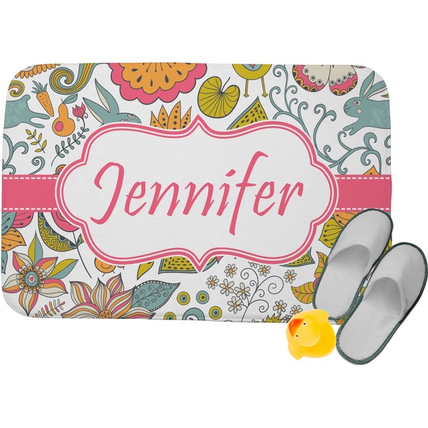 Custom Wild Garden Memory Foam Bath Mat - 24"x17" (Personalized)