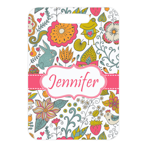 Wild Garden Metal Luggage Tag - Front Without Strap