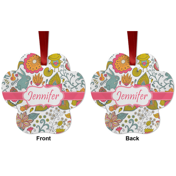 Wild Garden Metal Paw Ornament - Front and Back